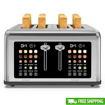 Stainless Steel 4-Slice Touch Screen Toaster with Dual Controls 1