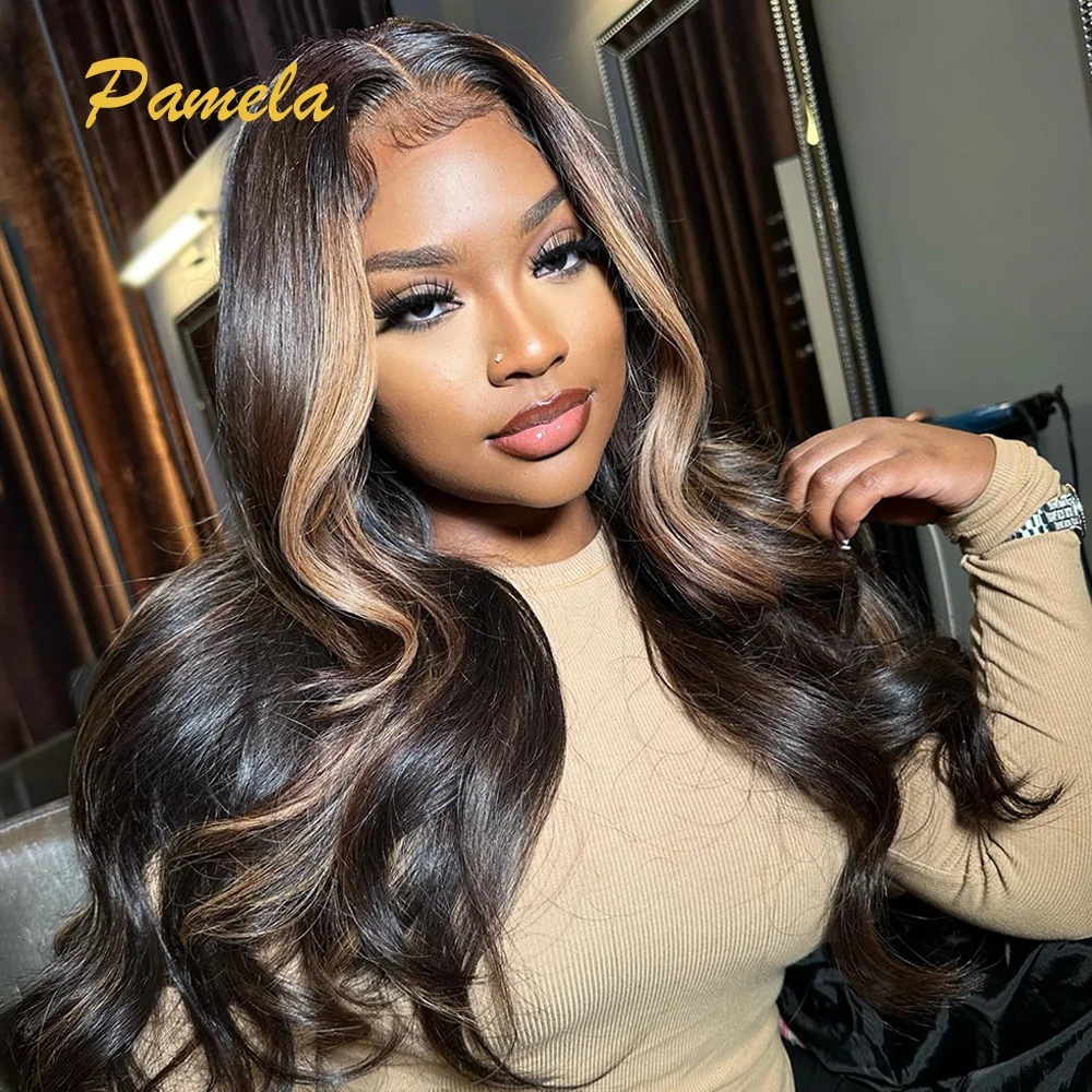 

13x6 Ombre Blonde Loose Deep Wave Glueless 250% Density Human Hair Wigs Transparent Lace Frontal Human Hair Wig For Women