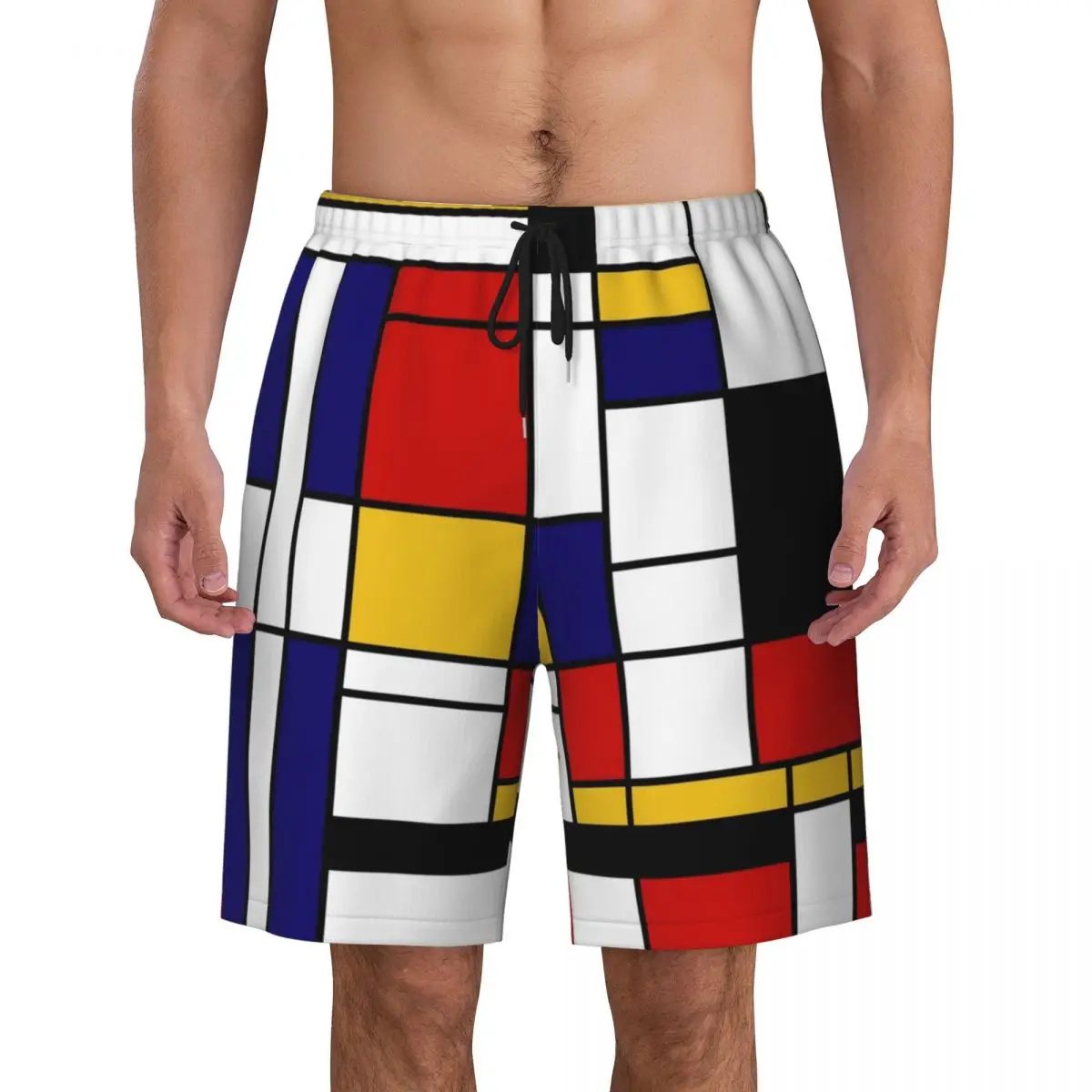 

Swimwear Mondrian Inspired Board Shorts Summer Cool Funny Y2K Fun Board Short Pants Men Custom Running Comfortable Beach Trunks