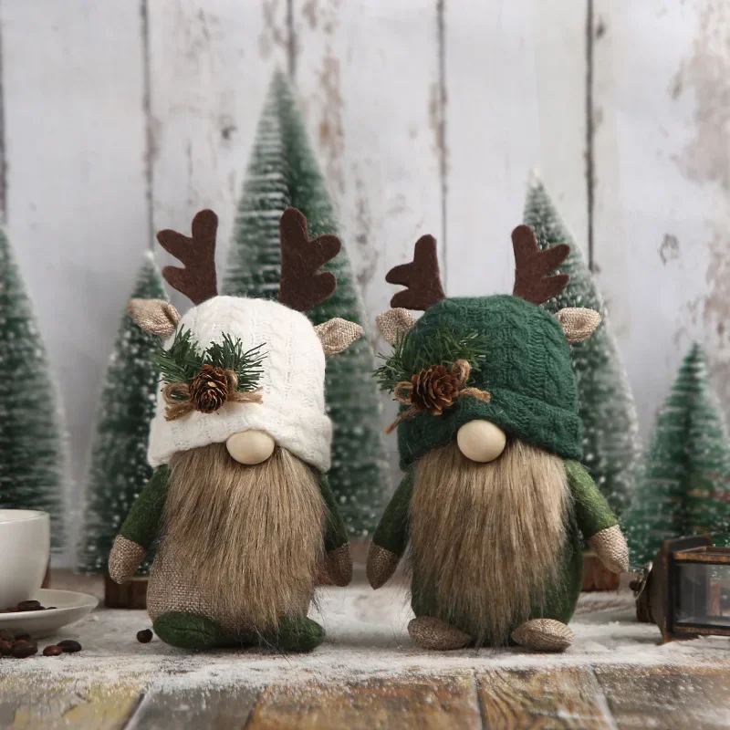 Cute Antlers Knitted Doll Window Decorations Holiday Forest Faceless Old Desktop Ornaments Identity V Plush plush toy plush doll