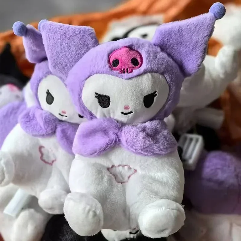 Sanrio Kuromi Breathing Plush Doll Cartoon Anime Character Can Make Sounds To Coax Baby To Sleep Soft Doll Ornaments Decoration