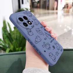 Playful Cat Liquid Silicone Phone Case, Simple Design for OnePlus 15R 5G (Light Blue)