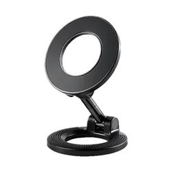 Dual - Sided Magnetic Phone Ring Holder & Kickstand with Car Mount Compatibility (Black)