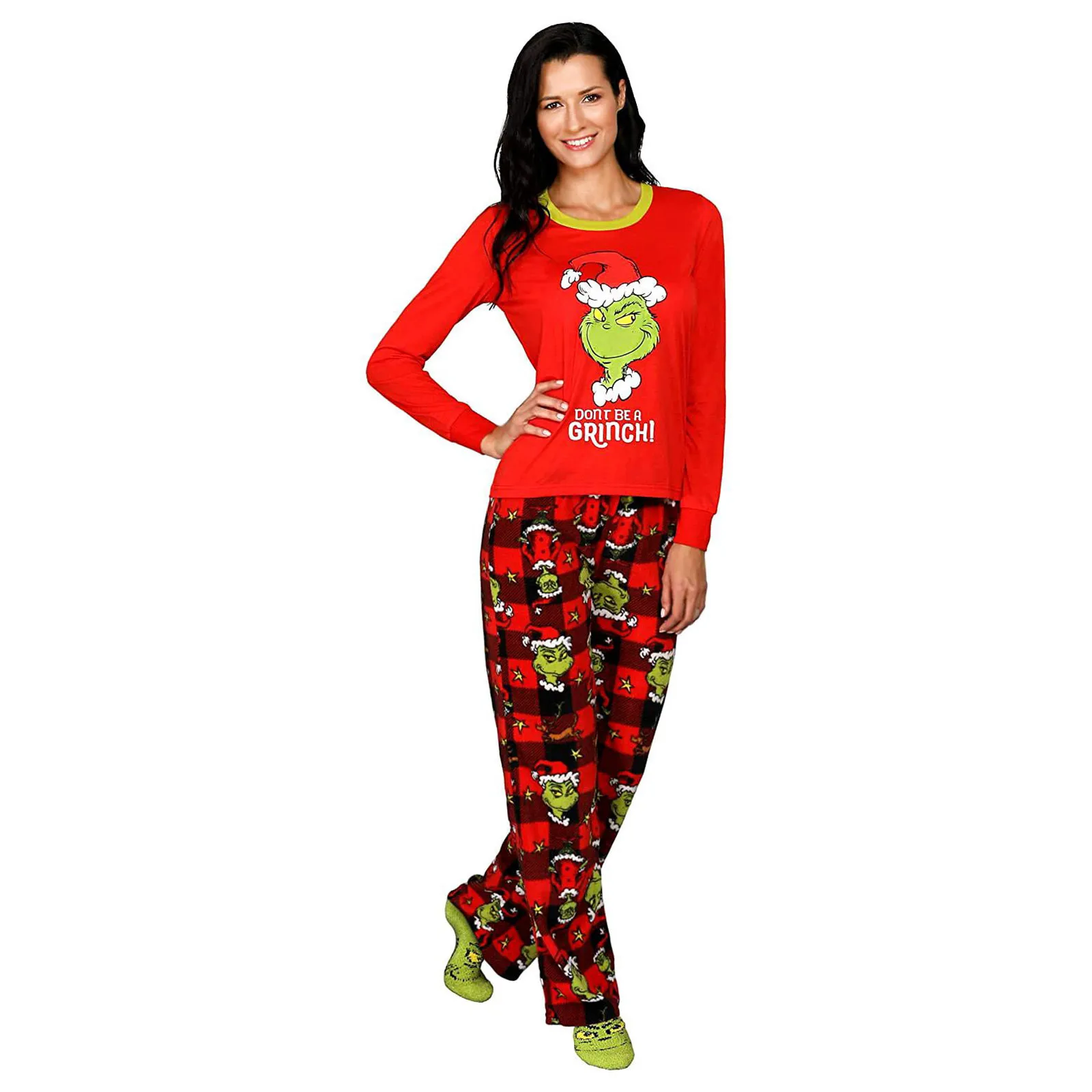 Christmas Family Matching Pajamas Set for Mother Dad Cartoon Print Home Clothes