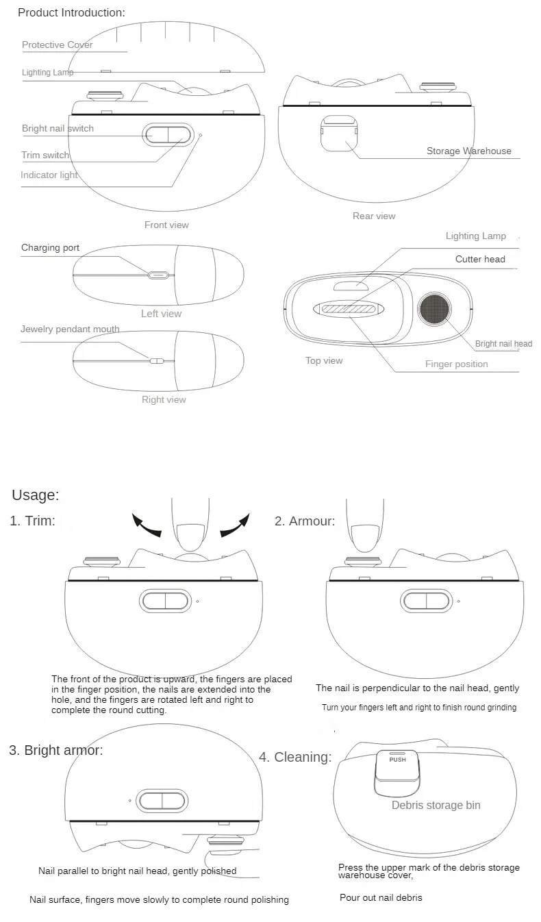 Automatic Nail Care Kit for Manicure and Pedicure