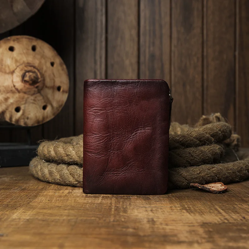 Genuine Leather Men Short Wallets Hasp Bifold Money Clip Casual Coin Purse For Male Credit Card Holder Small Clutch Bags JYN752 3
