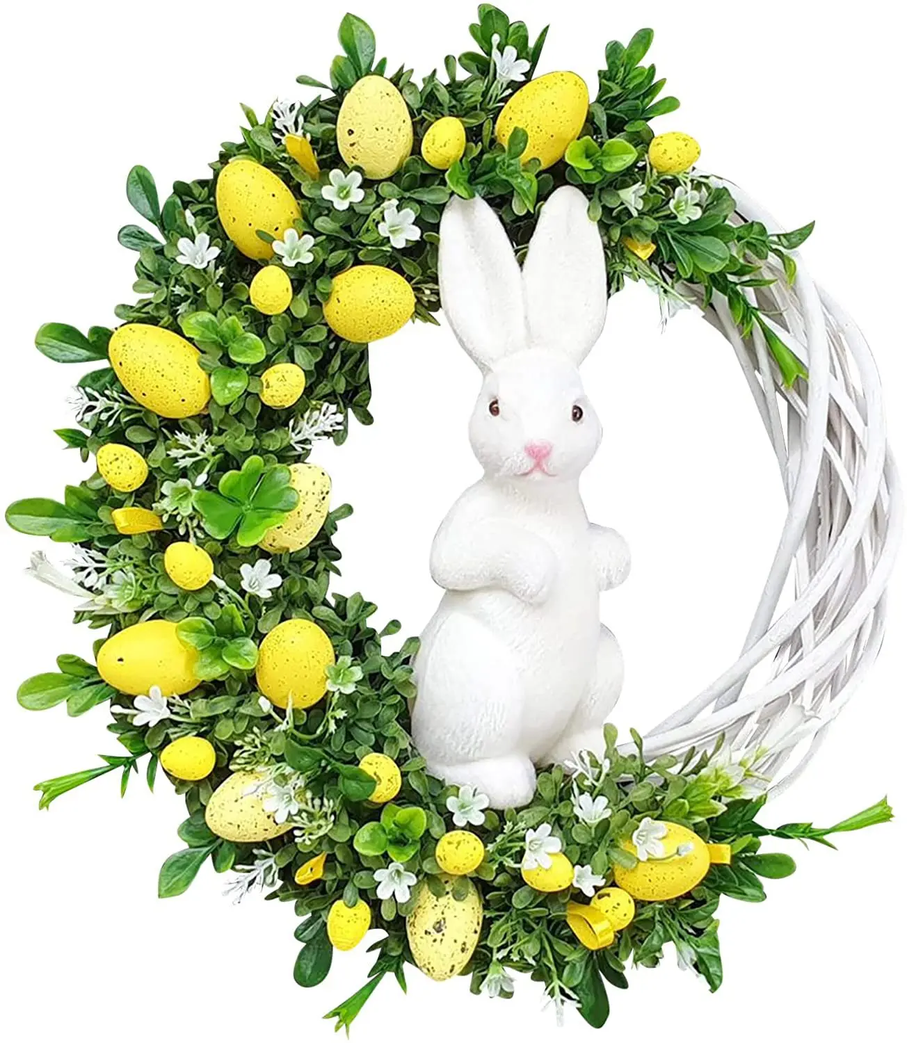 1PC Acrylic Easter Rabbit Wreath Decoration Flat Printing Egg Garland Pendant With Hanging Rabbit Decoration Home Decor Pendant