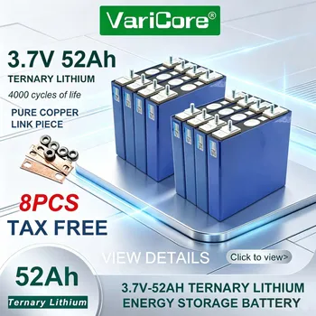 8x Batteria al Litio Ternaria 3.7V 52Ah 52000mAh per Modifiche di Batterie 3S 12V 24V 10S 36V per Barche e Golf Cart, Grado A