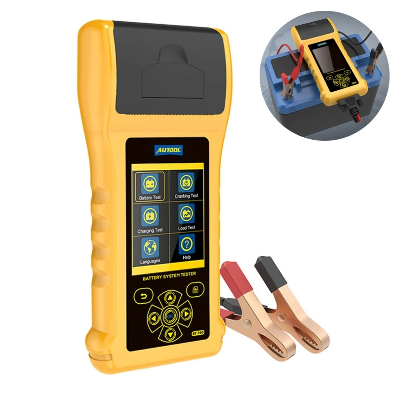 

Car Battery Tester with Printer 12V Battery Tester Automotive Accessory