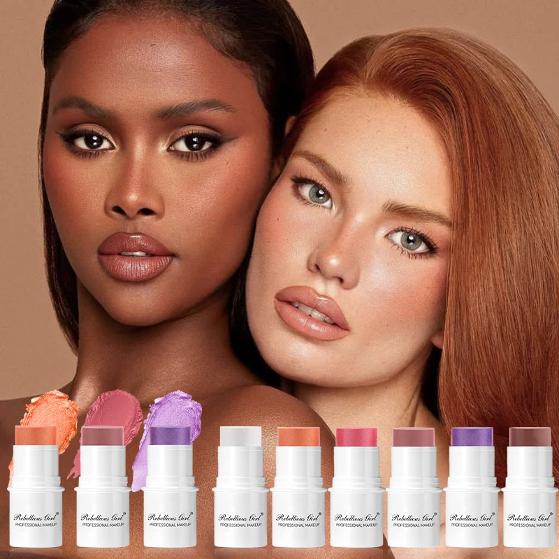Lazy highlighter,sun-bleached rouge,pearlescent blush,blush stick,single-color matte blush,easy to color,durable and waterproof
