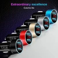 1~5PCS Car Charger 2 Port Fast Charging for iphone 13 12 Samsung Universal Adapter with LED Display 5V USB Car - Image 2