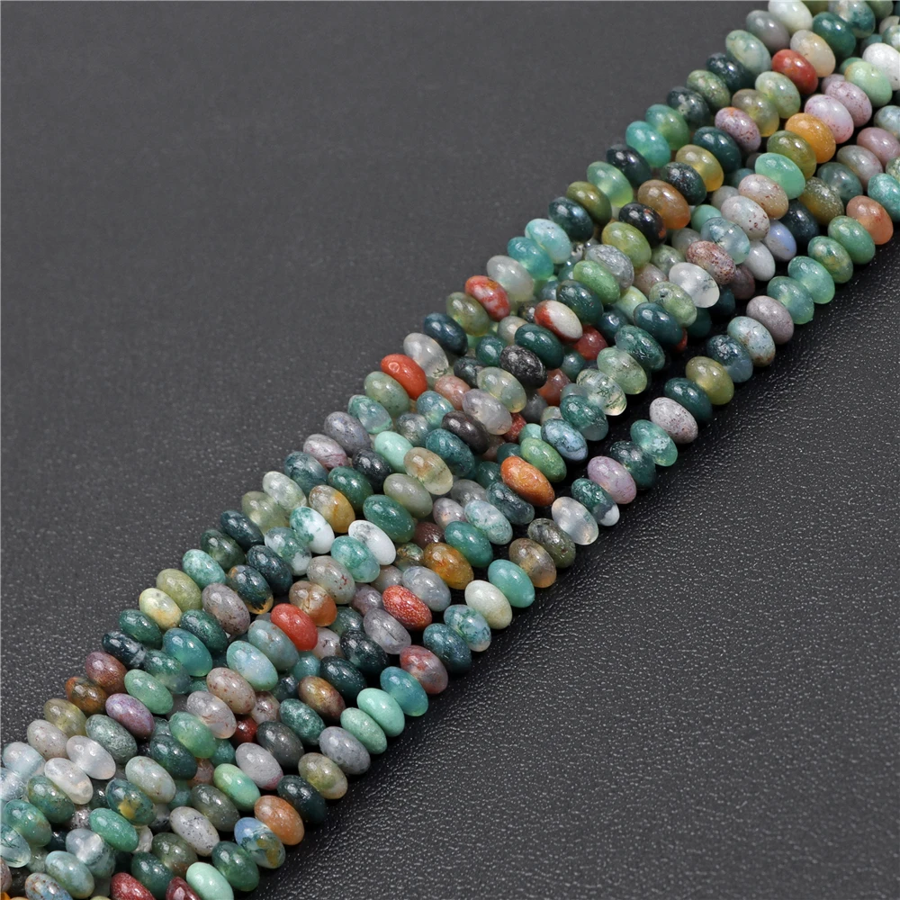 Naturstein-Rondelle-Perlen, 2 x 4 mm, rund, Abacus-Form, Türkise, Malachit, Lapislazuli, lose Distanzperlen für die Schmuckherstellung – Detail 10
