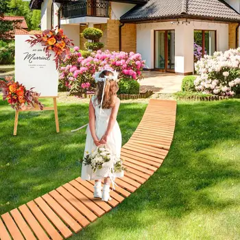 12ft Wooden Garden Pathway Roll Mat 1