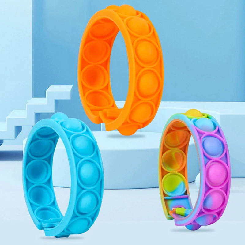 

New bubble bracelet silicone bracelet creative and fun children's puzzle decompression bracelet