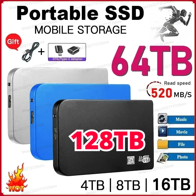 

External ssd hard drive 2TB Original Portable Hard Disk 1TB High Speed external Storage state drive for Laptops/Phones/Desktops