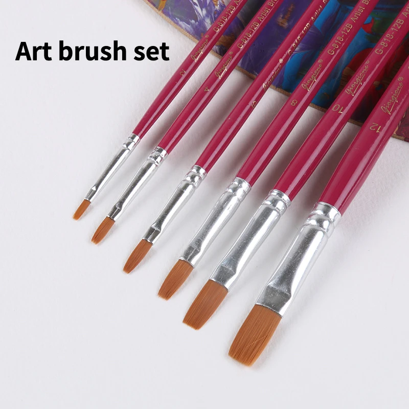 

6pcs 12pcs Art Painting Brush Set Aquarelle Gouache for Drawing Tools for Artist Crafts Supplies Acrylics to Paint Brushes Craft