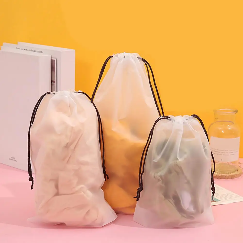 

Drawstring Shoe Bags Travel Shoe Storage Bags 18 Pcs Drawstring Storage Bags Waterproof Reusable Translucent Ideal for Home