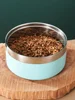 1PC Round Thickened Stainless Steel Dog Bowl, Stylish Solid Color, Non-slip Cat And Dog Pet Bowl, Suitable For Indoor And Outdoo 1