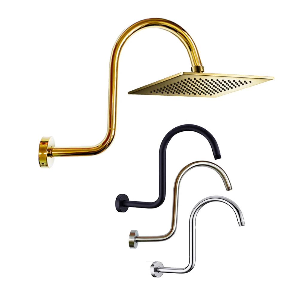 

Ручка для душа для ванной комнаты SUS304, аксессуары, удлинитель, черный, золотой, матовый стержень, оборудование, настенный кронштейн с дождевой головкой, трубка для ванны
