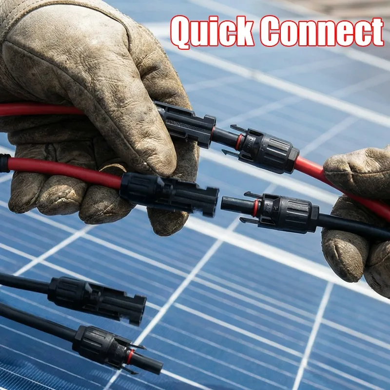 Dual Branch Parallel Connection Solar Panel Connector Cable - Three-way Photovoltaic Electrical Wire Adapter
