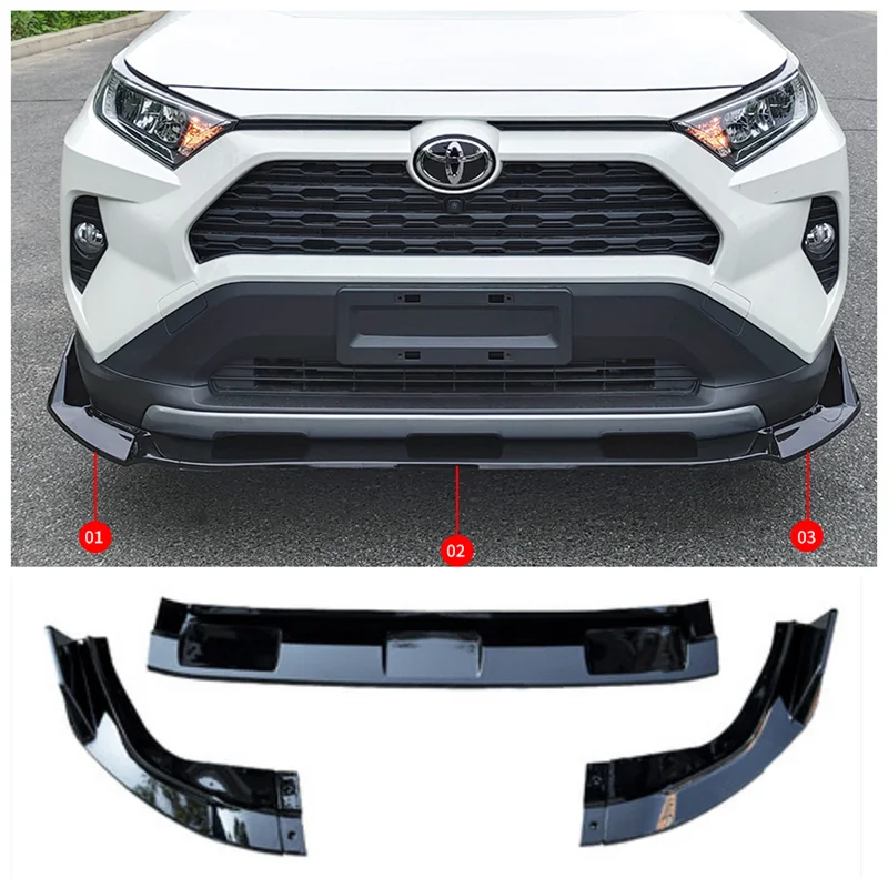 

High Quality ABS Black & ABS Carbon Bumper Front Lip Splitter Diffuser For Toyota RAV4 2020 2021 2022
