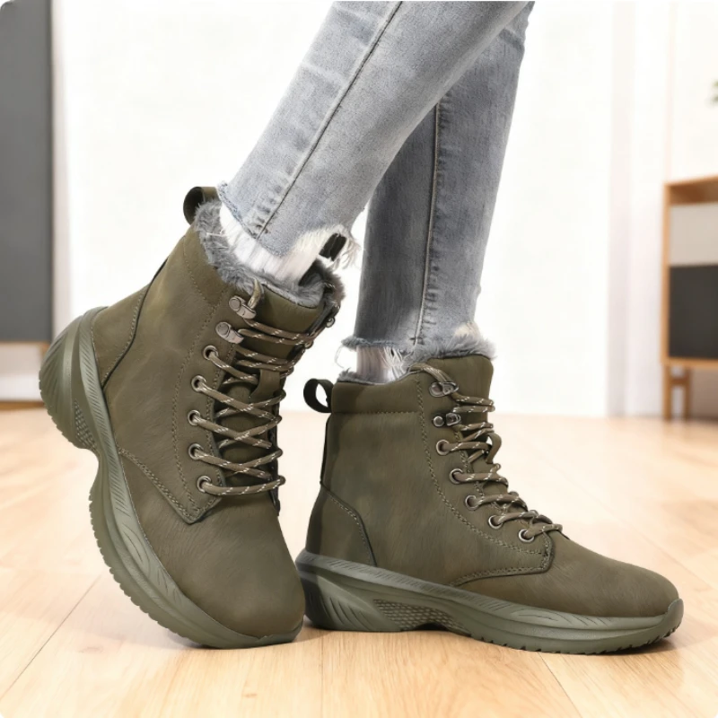 Retro Women's Boots for Winter Warmth Fashion Solid Color Anti Slip Plush Snow Boots Minimalist Casual Outdoor Women's Sneakers