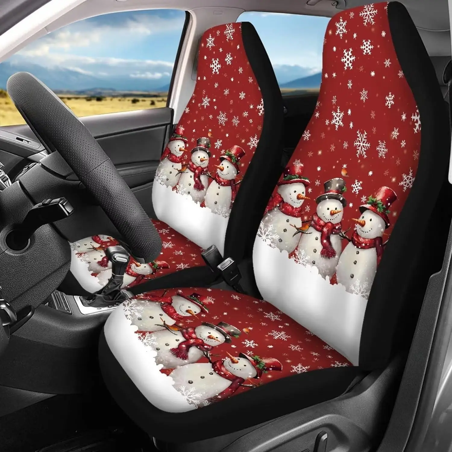 Angel Snowflake Print Pattern Pet Car Seat Cover