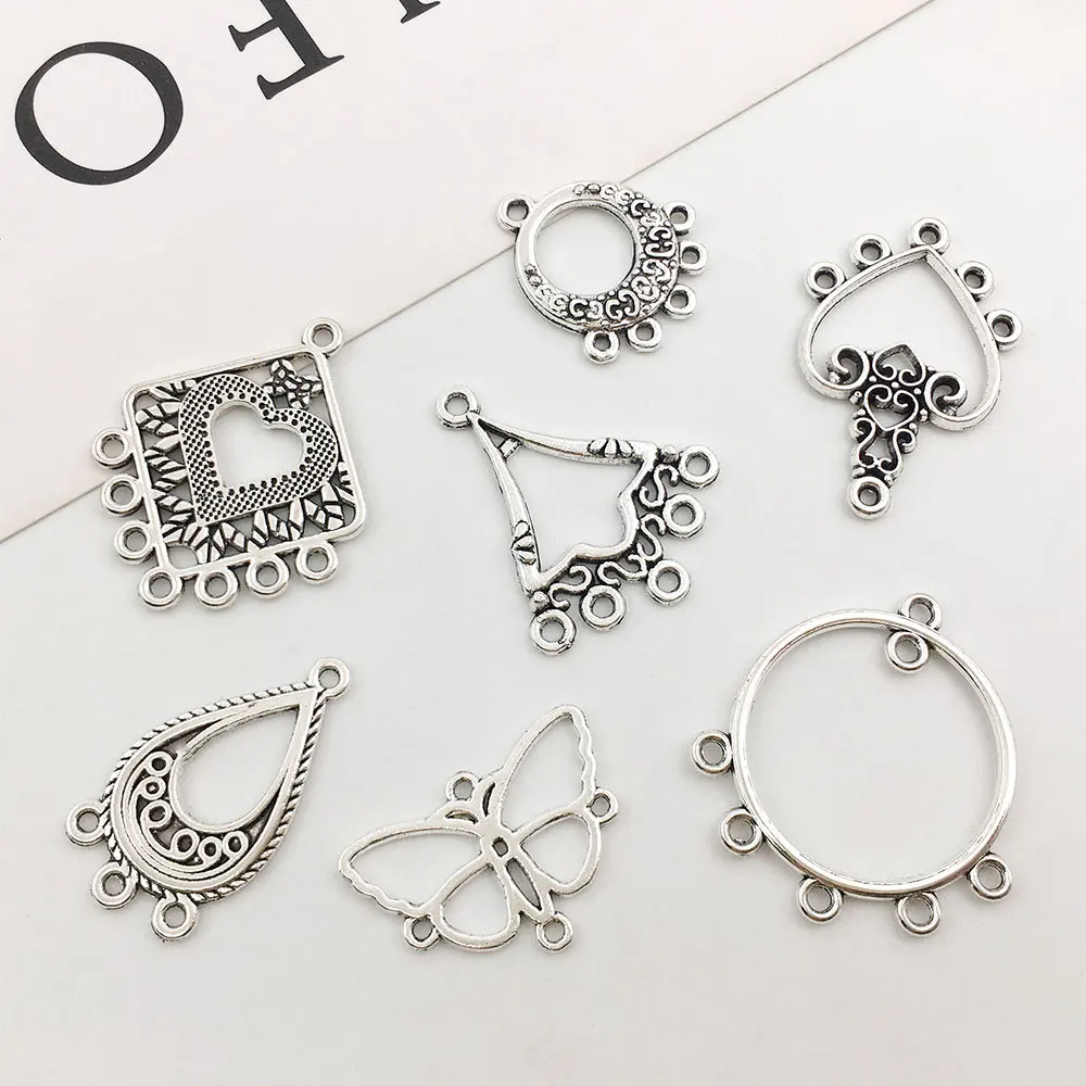 20PCS Retro Ethnic Hanging Head Earrings Connector For Jewelry Making Bracelet Necklace Connecting Link DIY Accessories Supplies