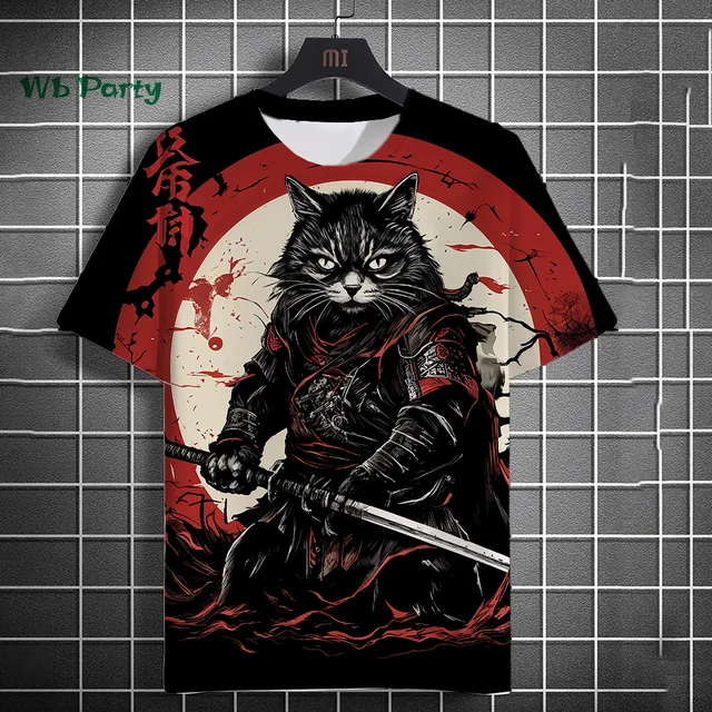 Cat Print Men's T-Shirt