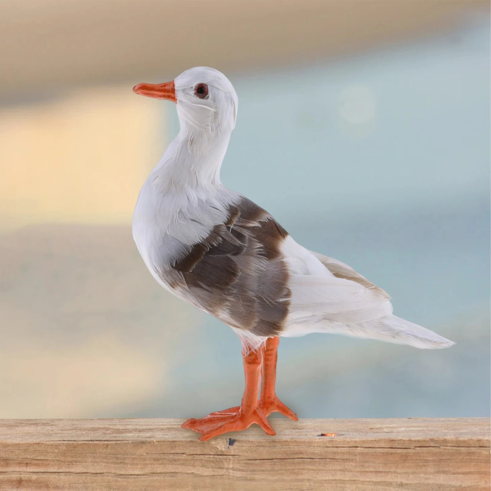 Realistic Seagull Bird Simulation Feather Bird Artificial Animal Figurine for Home Garden Lawn Decoration Photo Props, garden decoration, animal ornaments, artificial feather bird decoration
