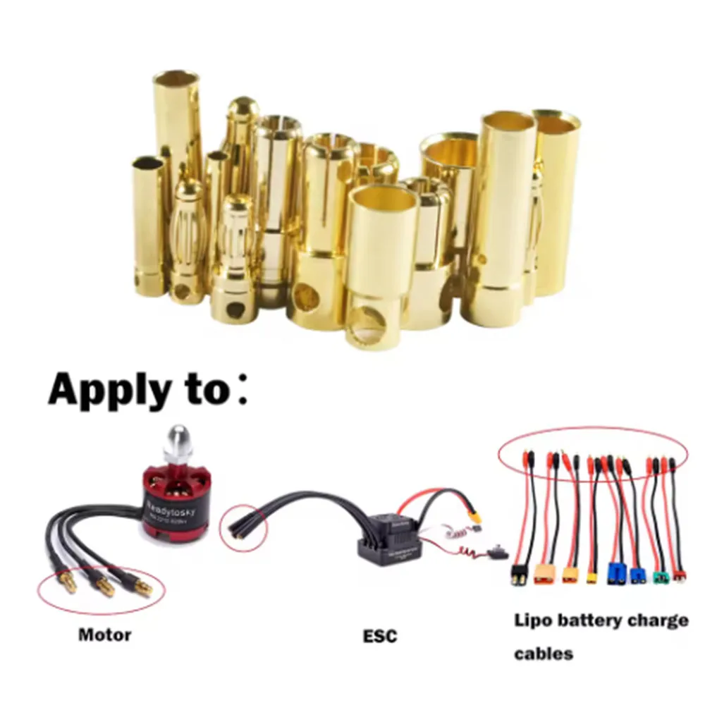 Lot de connecteurs batterie RC XT60 2.0-6.0mm 10 paires