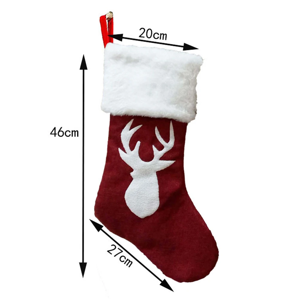 46cm Christmas Socks Hanging Ornaments Merry Christmas Plush Red Cloth Stockings Xmax Gift Packing Sock Christmas 2025