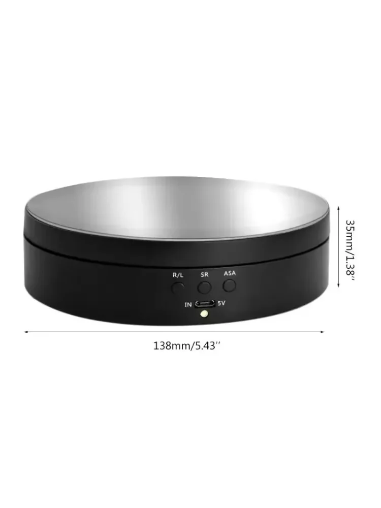 Motorized 360° Rotating Display Stand with USB Power – Black