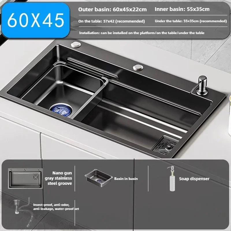 Kitchen Dish Sink Thickened 304 Stainless Steel Household Dish Washing Large Sink Undertable Waschbecken K&uuml;che
