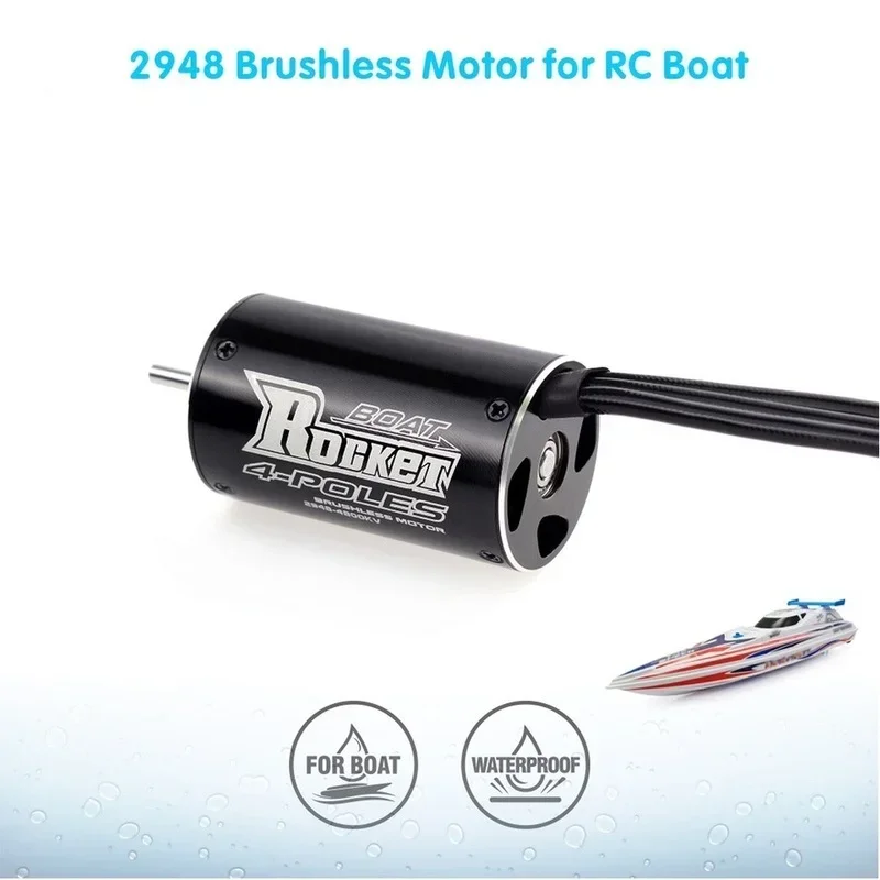 IWMango Waterproof 4 Poles 4074 2000KV Motor 40 S Water Cooling Jacket For 1000mm RC Boat
