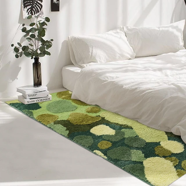 Moss Rugs Hand Turfted Wool Rugs Carpet for Kid's Room,forest Rug