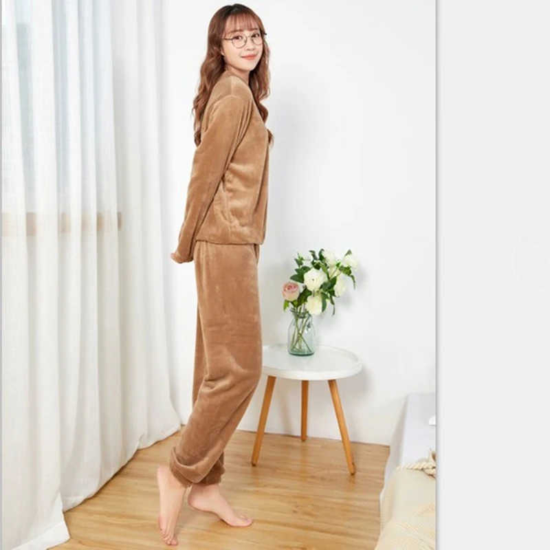 Winter Women's Flannel Velvet Pajamas Sets Sleepwear Thick Loose Casual  soft Warm nightgown Homewear Clothing Female Suit Pijama - Price history &  Review, AliExpress Seller - Miss lady clothing