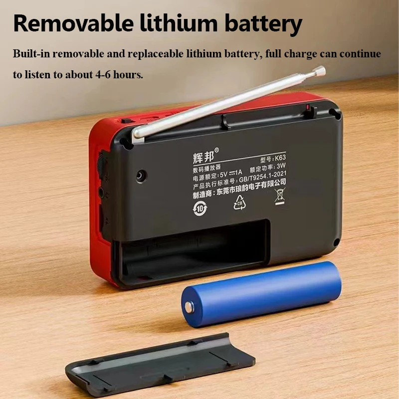 Mini Portable FM Radio High Sensitivity Radios Receiver Wireless Bluetooth Speaker Music Player Support TF Card USB Headset Play