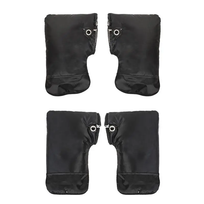 

Motorcycle Handle Gloves Waterproof Warm Riding Gloves With Safety Protection Snap Fluff Lining Handle Bar Muff Windproof