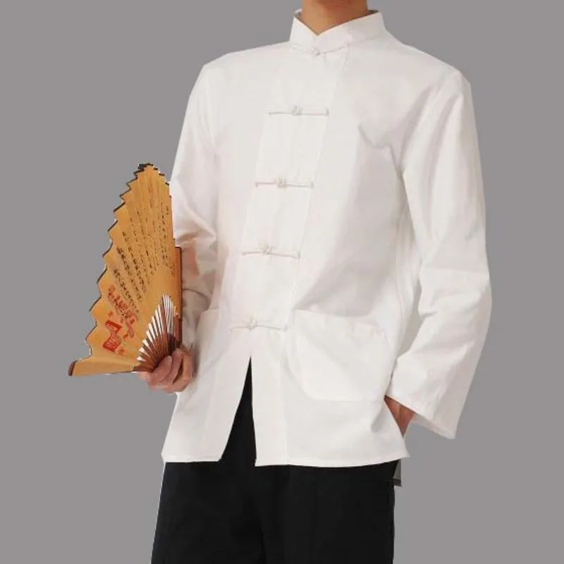 Chinese Traditional Clothing Kung Fu Clothes Cheongsam Shirt Long Sleeve For Men Chinese Tang Suit