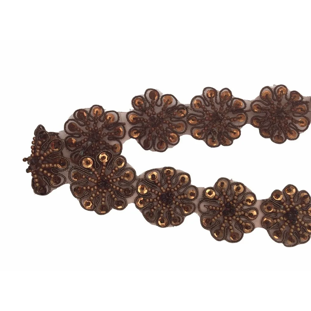 50 Cm trimming flowers sequins beads sewn bronze High 35 Mm | Дом и сад