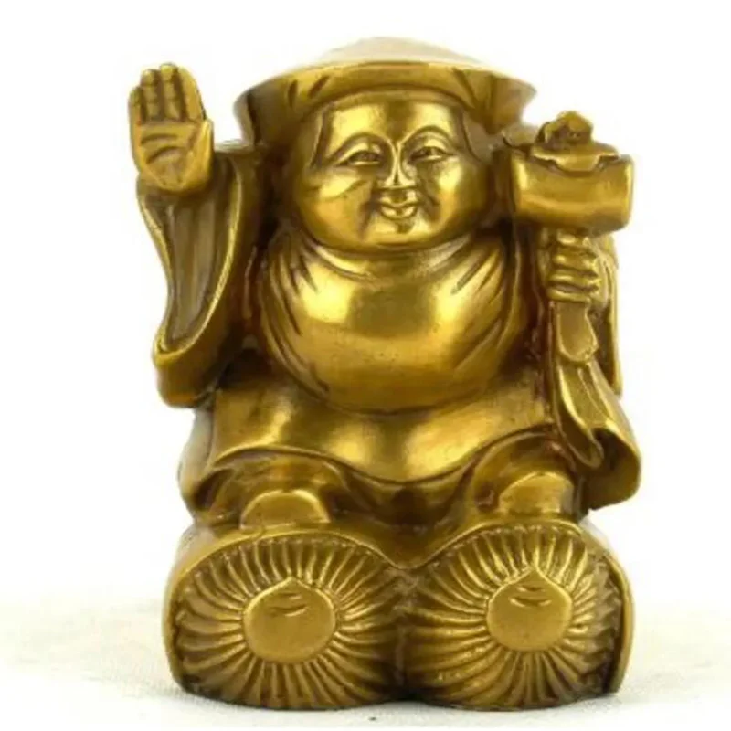 

Pure copper three side big black god of wealth Buddha ornament big black god of wealth Buddha ornament waving the God of wealth