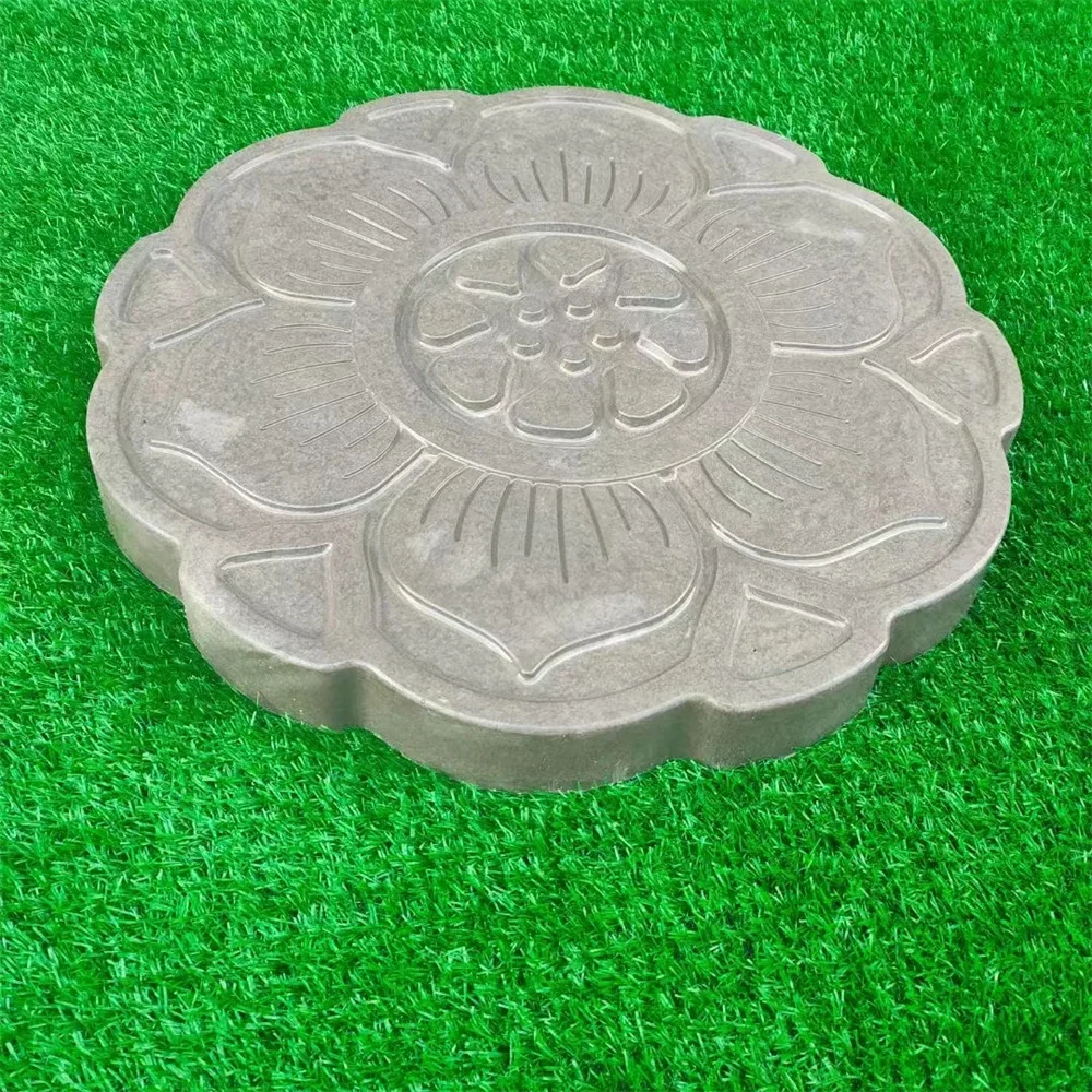 Outdoor Park Lotus Cement Stepping Anti-Slip Mold Stone Grinding Disc Garden Paving Imitation Brick Step