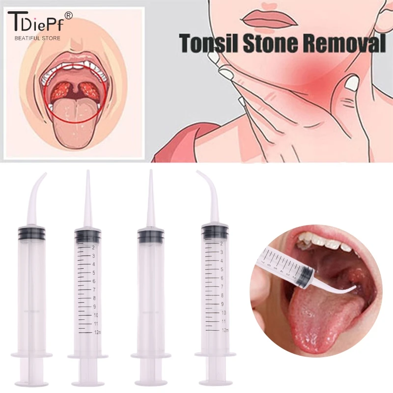 12ml  Oral Care Tonsil Socket Irrigator Dental Irrigation Syringe With Curved Tip Disposable Dental Instrument For Dentist Use 2