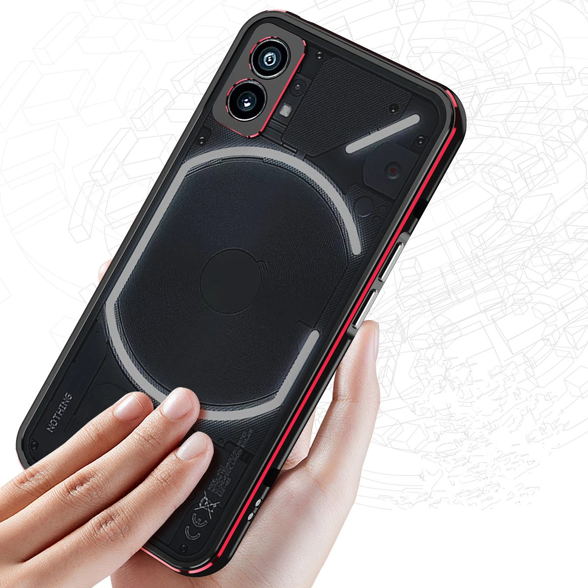 Luxury Aluminum Alloy Metal Frame Bumper Case for Nothing Phone 2 Ultra-Thin Super Slim Phone Case with Lens Protection Cover