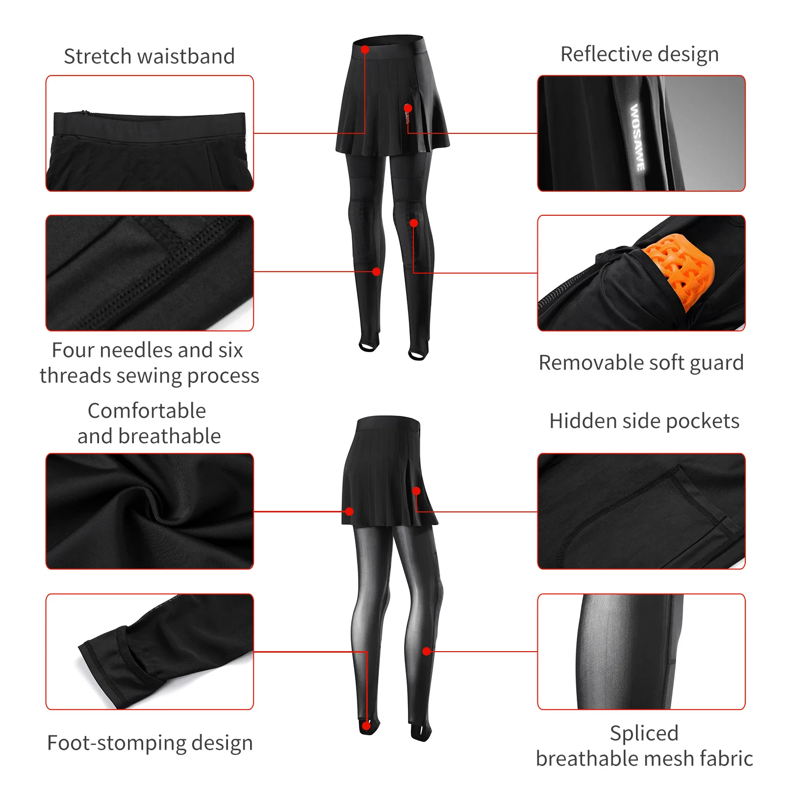 Womens Motocross Pants High Clear Reflective CE2 Protective Gear Breathable Mesh Slim Fit for Motorcycle Riding Pants