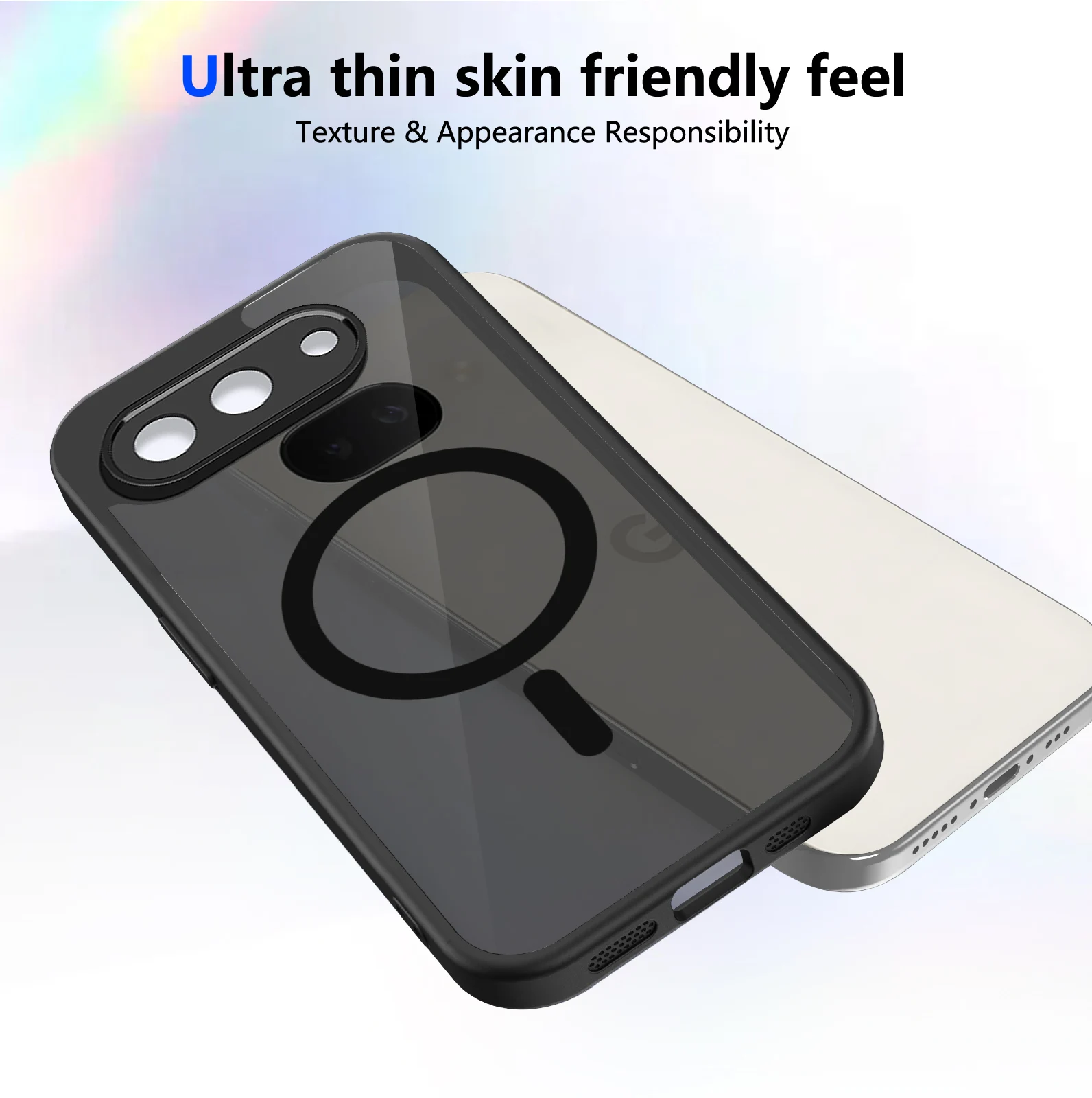 Matte Translucent Magnetic Shockproof Case with Wireless Charging Compatibility