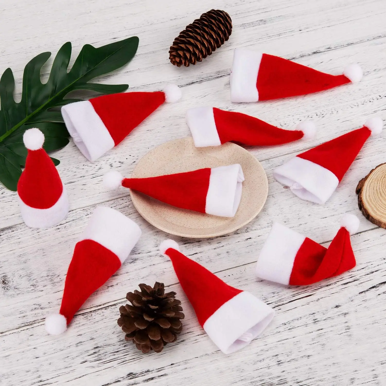 200/100/10/1PCS Christmas Fork Knife Cutlery Bag Home Decor Xmas Hats Decorations Tableware Holder Bag Christmas Ornament
