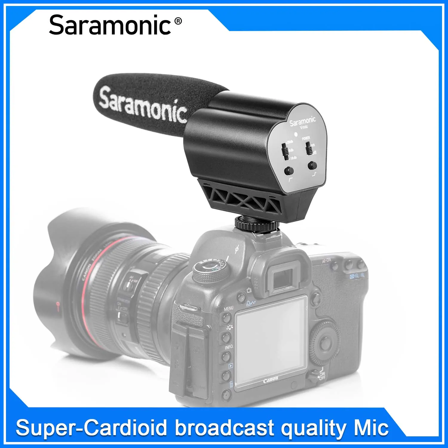 

Saramonic Vmic супер-кардиоидное качество вещания дробовик конденсаторный видеомикрофон для DSLR-камер и видеокамер