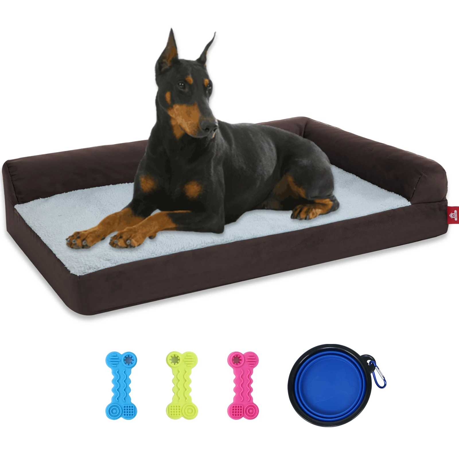 

Dog Beds for Large Dogs, Foam Pet Sofa with Waterproof Lining, Removable Washable Cover and Nonskid Bottom, Dog Couch Bed